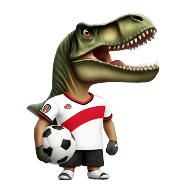 T rex con remera de futbol club river plate sticker
