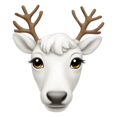 white-reindeer with bow sticker