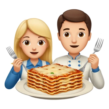 me and my boyfriend with lasagna sticker