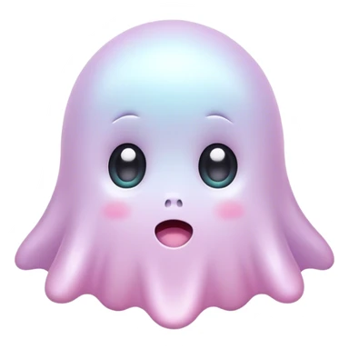 Kawaii pastel ghost floating, no arms sticker