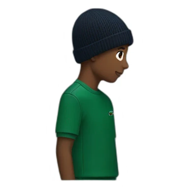 Black boy lacoste beanie with lacoste sticker