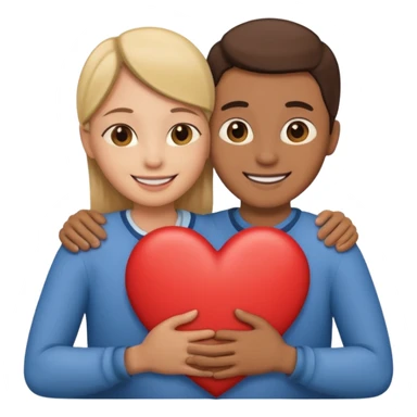 two people with a heart between them representing understanding sticker
