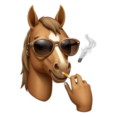 A horse with sunglasses smokinga cigarette  sticker