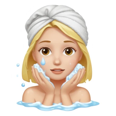 a female washing  her face sticker
