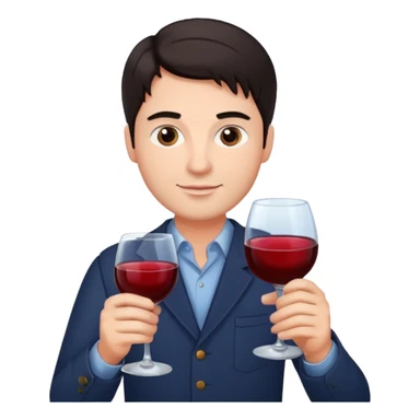 wine expert dark hair man\ sticker