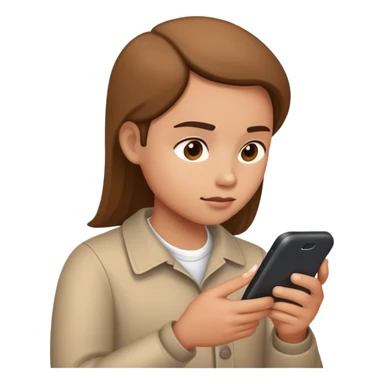 human texting on a phone sticker