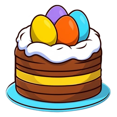 Traditional mona de pascua cake with chocolate eggs sticker