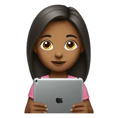 Small girl with ipad  sticker