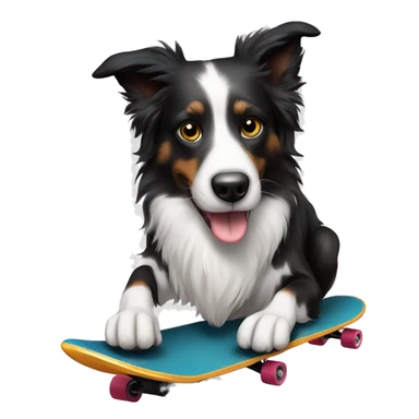 Border collie dog on skateboard  sticker