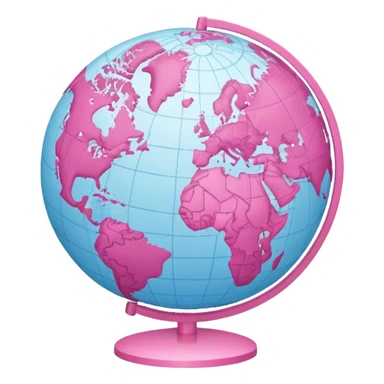 pink and light pink world globe with digital network connections sticker