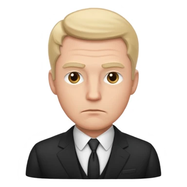 white man in formal suit in thought, in thought, raised eyebrow sticker