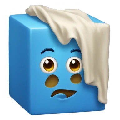 A blue cube with face sticker