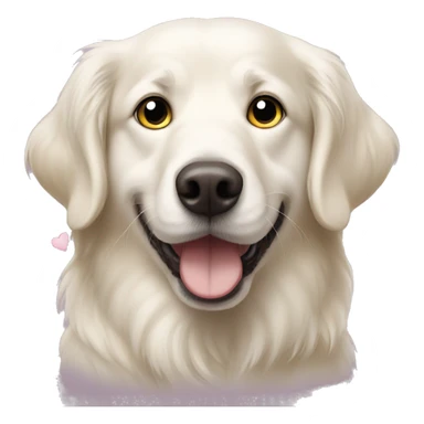 White golden retriever with hearts for eyes sticker