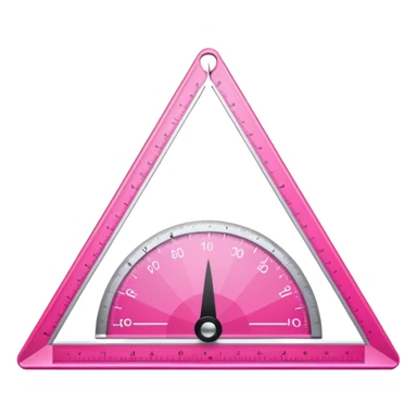 mac os icon, protractor, triangle, ruler, measures, pink sticker