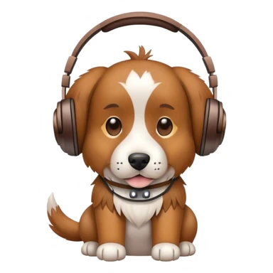 Dog with headphones  sticker