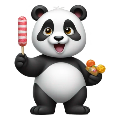 panda giving candy sticker
