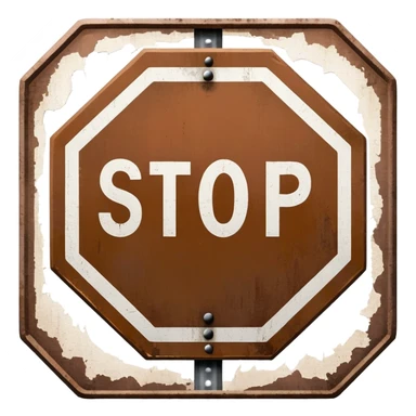 Brown STOP sign  sticker