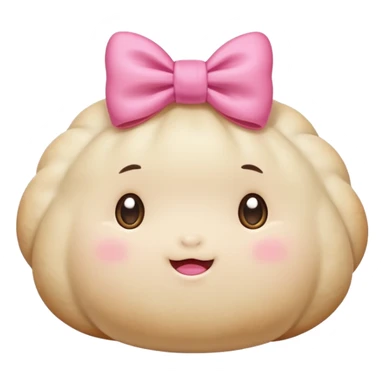 create a baby dumpling with a pink bow sticker