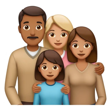 a son dad mom and daughter hanging out sticker