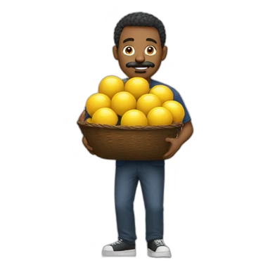  Expressivelyh strenuously carrying a lot of balls Man with mustache sticker