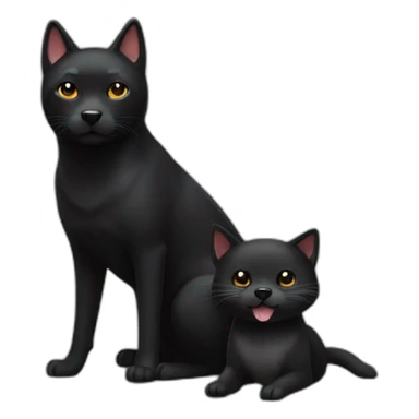 a black cat with a shiba inu sticker