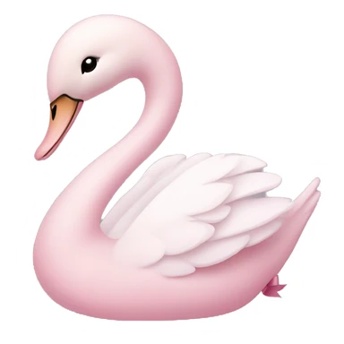 Pastel pink swan with light pink bow sticker