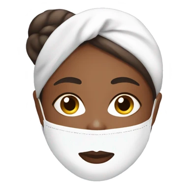 Brown skin Lady with face mask spa beauty full face relaxing sticker