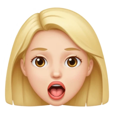 A girl opening her mouth super wide sticker