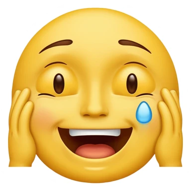 make an emoji of a yellow face sobbing and then an overlap of the same face on top of that smiling sticker