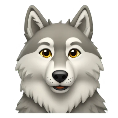 Un loup assis dans une prairie sticker