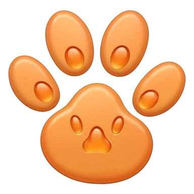 a very light pale pastel apricot pawprint sticker