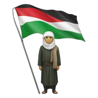 muslim men big Palestine flag sticker