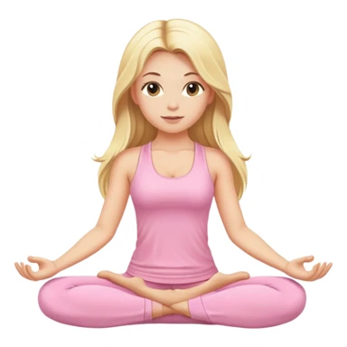 blonde yoga girl light pink clothes with long haired  sticker