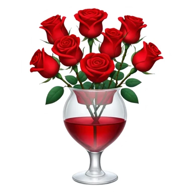 Roses in a glass vase sticker