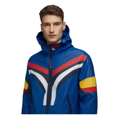 K-way jacket LE VRAI 3.0 CLAUDE Blue Royal Marine sticker