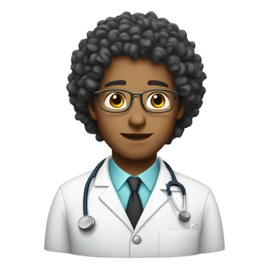 Curly haired doctor sticker