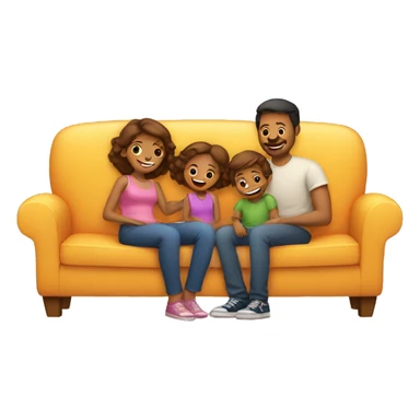 mom and dad and kid on couch sticker