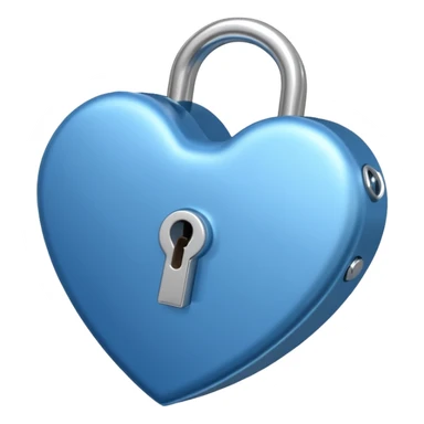 A blue shade heart-shaped lock with a silver key sticker