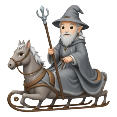 Gandalf on a sleigh sticker