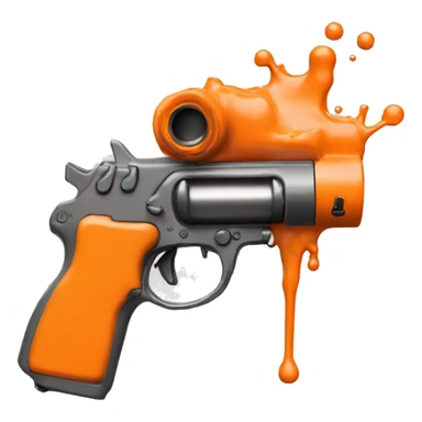 create only an orange color short oil feeder gun that the oil is spewing out a little sticker