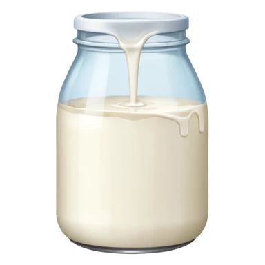 a jar of milk but the top is sticky and its dripping but theres no lit, and also no straw sticker