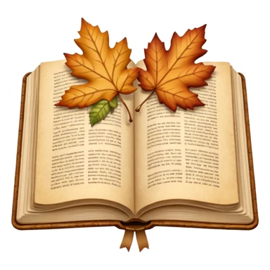 beige autumn open book with leaves on it sticker