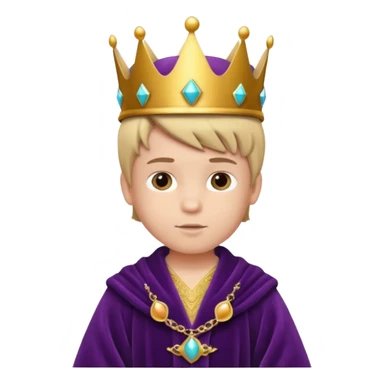 Royal Kid boy with fancy crown head 3d sticker