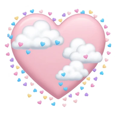 pastel heart with a soft cloud confetti sticker