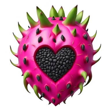 Dragon fruit shaped like a heart sticker