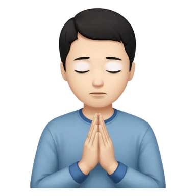 A man prayering with black hari skin colour white and with casual dress sticker