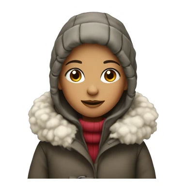 cozy girl in a winter coat sticker