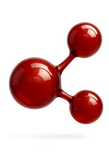 molecola chimica rossa 3d sticker