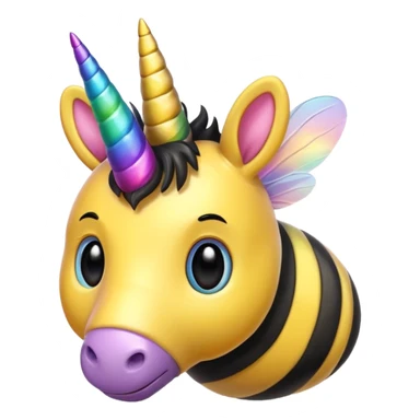 Bee with unicornhorn sticker