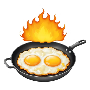 brain on fire with a pan with fried eggs sticker